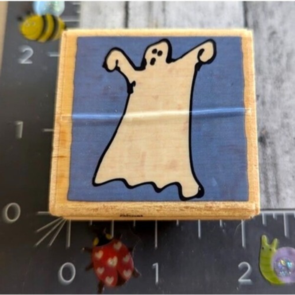Vap Scrap Ghost Halloween Rubber Stamp Wood #D58